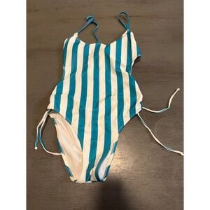 green white striped AEROPOSTALE   one piece swimsuit size small